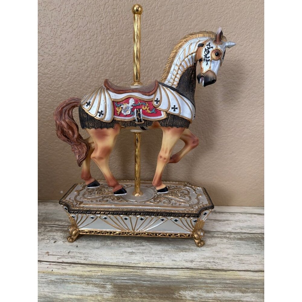 San Francisco Music Box Co Ltd Ed Royal Crest Carousel Horse Plays Polonaise - Picture 7 of 16